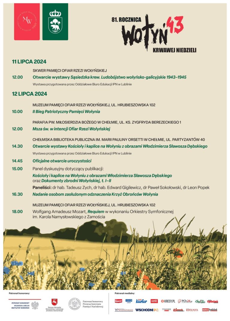 Program obchodów 81. Rocznicy Krwawej Niedzieli na Wołyniu