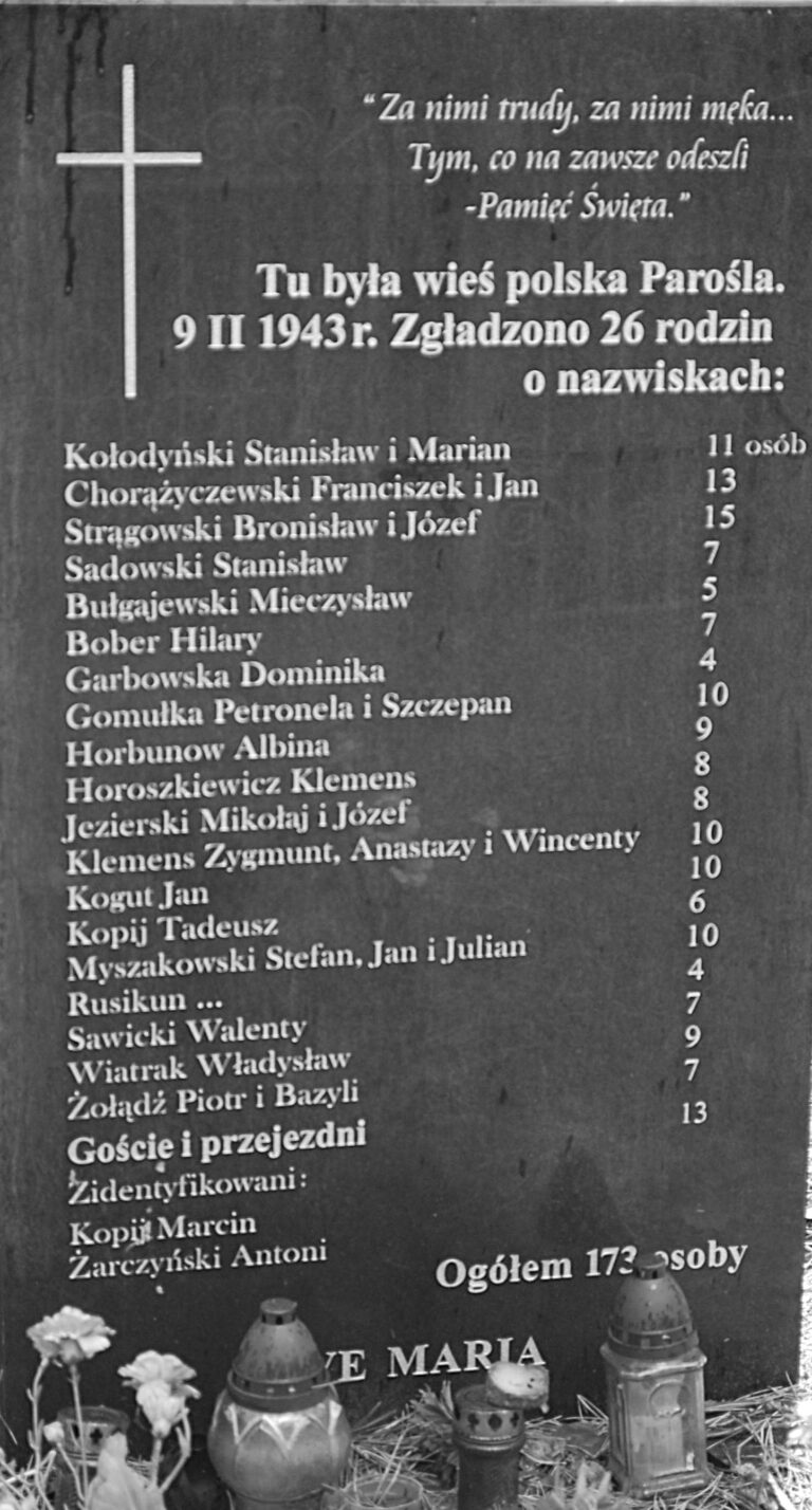 PAROŚLA – pierwsza masowa zbrodnia